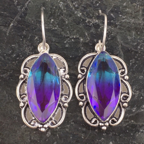 Sim Bi Color Tourmaline Hook Dangle Earrings - Picture 1 of 8
